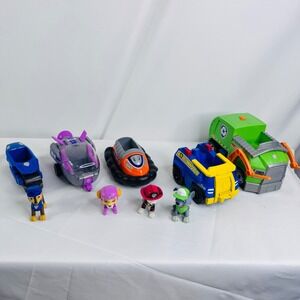 Paw Patrol Toy Vehicles and Pup Figures Set Chase‎ Marshall Skye Rocky Rubble